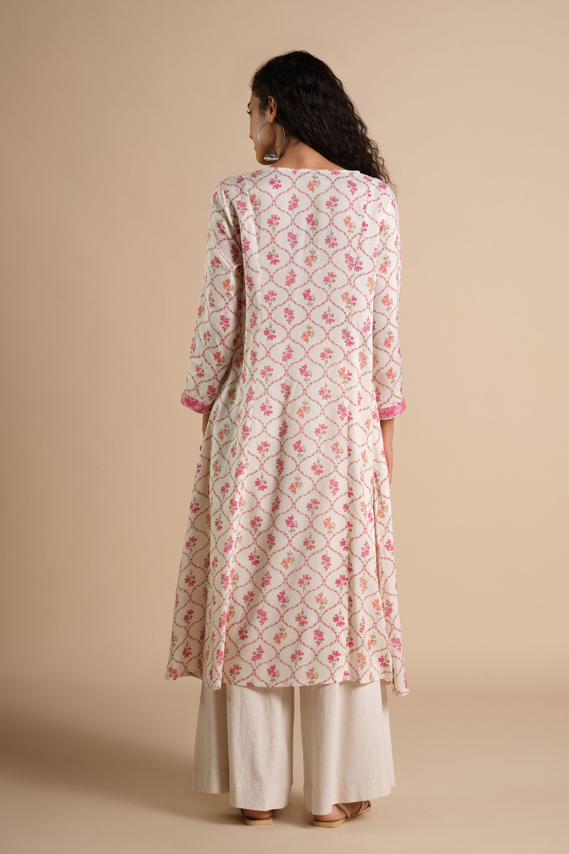 Summer Safar Kurta, Off White, image 4